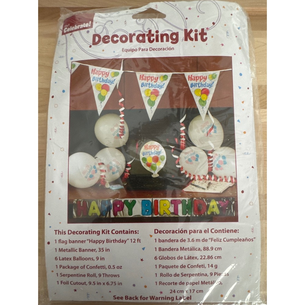 Way To Celebrate Happy Birthday Decorating Kit Banners Balloons Confetti  office